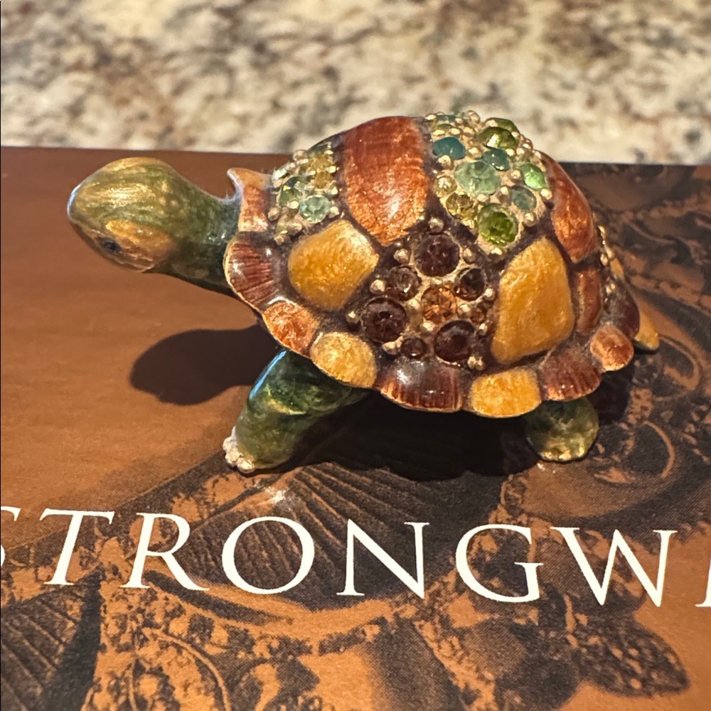 Jay Strongwater Gold and Brown Turtle miniature figurine